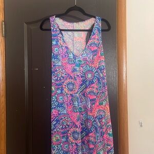 Lilly Pulitzer Vibrant Floral Maxi Dress - Pink and Blue